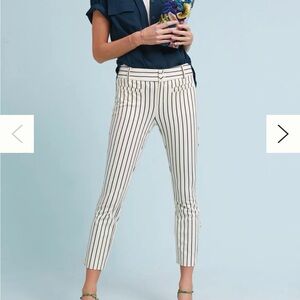 Anthropologie The Essential Striped Slim Trousers